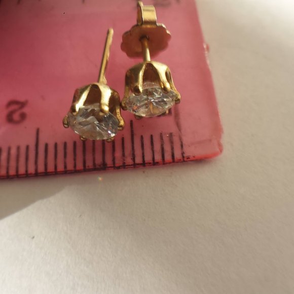 2 Carat CZ 14K Gold Stud Earrings - Picture 14 of 15